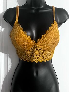 Xhilaration Mustard Yellow Lace Bralette